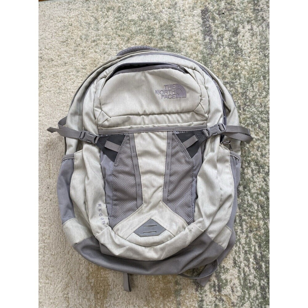 The North Face Unisex Recon Backpack School Laptop Bag WHITE gray